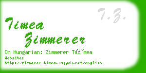 timea zimmerer business card